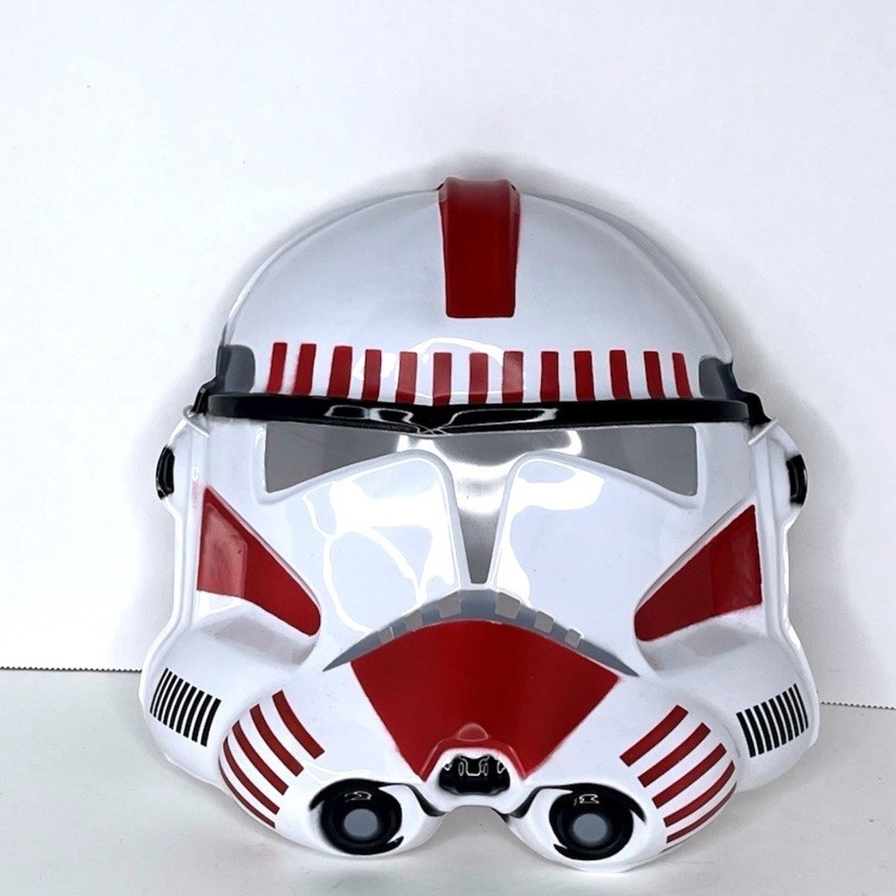 Star Wars Shock Trooper Mask Medium Halloween Costume Cosplay White Red New